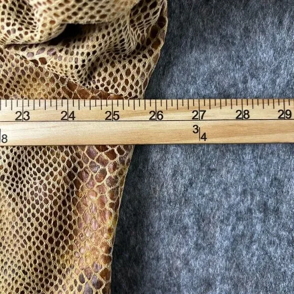 Dialogue Snake Print Zip Up Gold & Brown Jacket Coat Blazer Women’s Size 2X - Picture 8 of 12